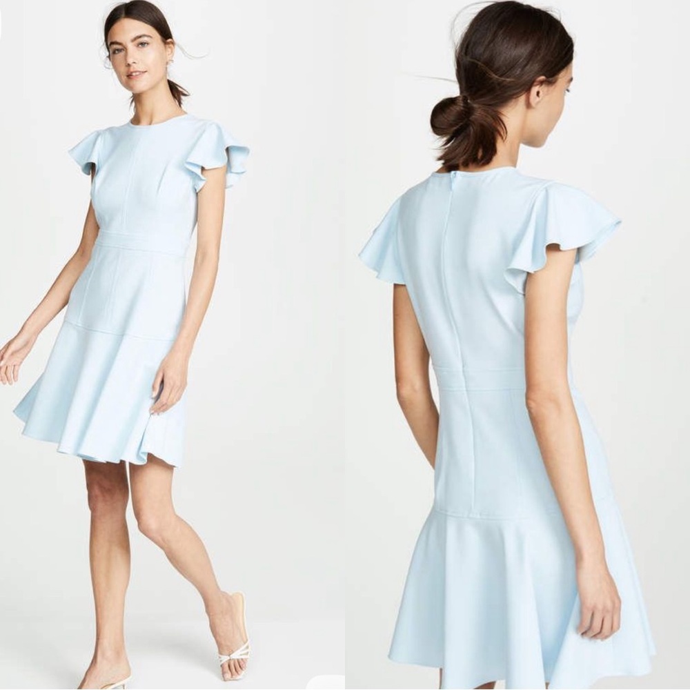 Shoshanna Soft Blue Flutter Sleeve Dress Size 4